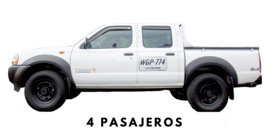 Camioneta de color blanco con capacidad de 4 pasajeros